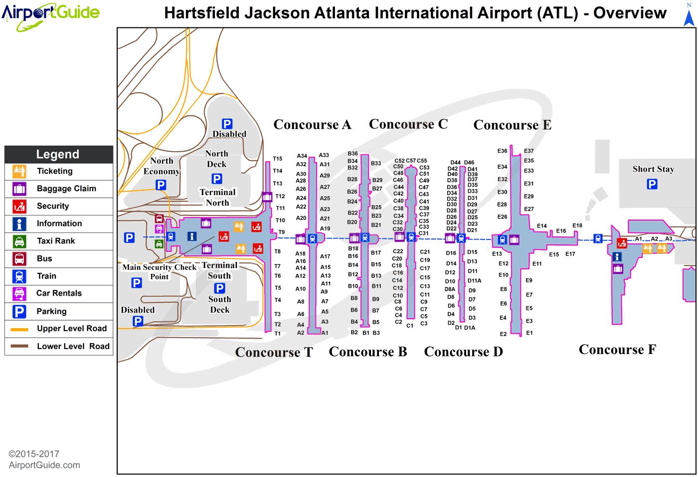 Atlanta Airport Terminal Map Terminal B 