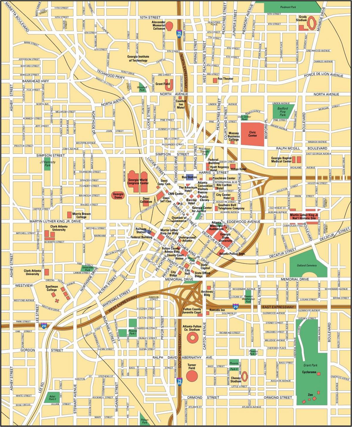 Atlanta city center map