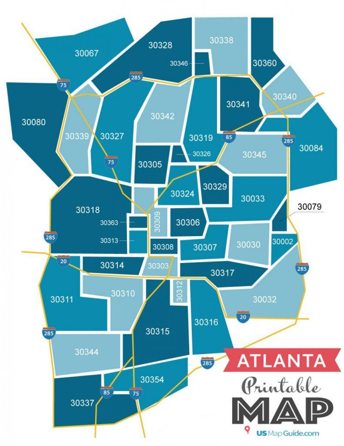 Atlanta zip codes map