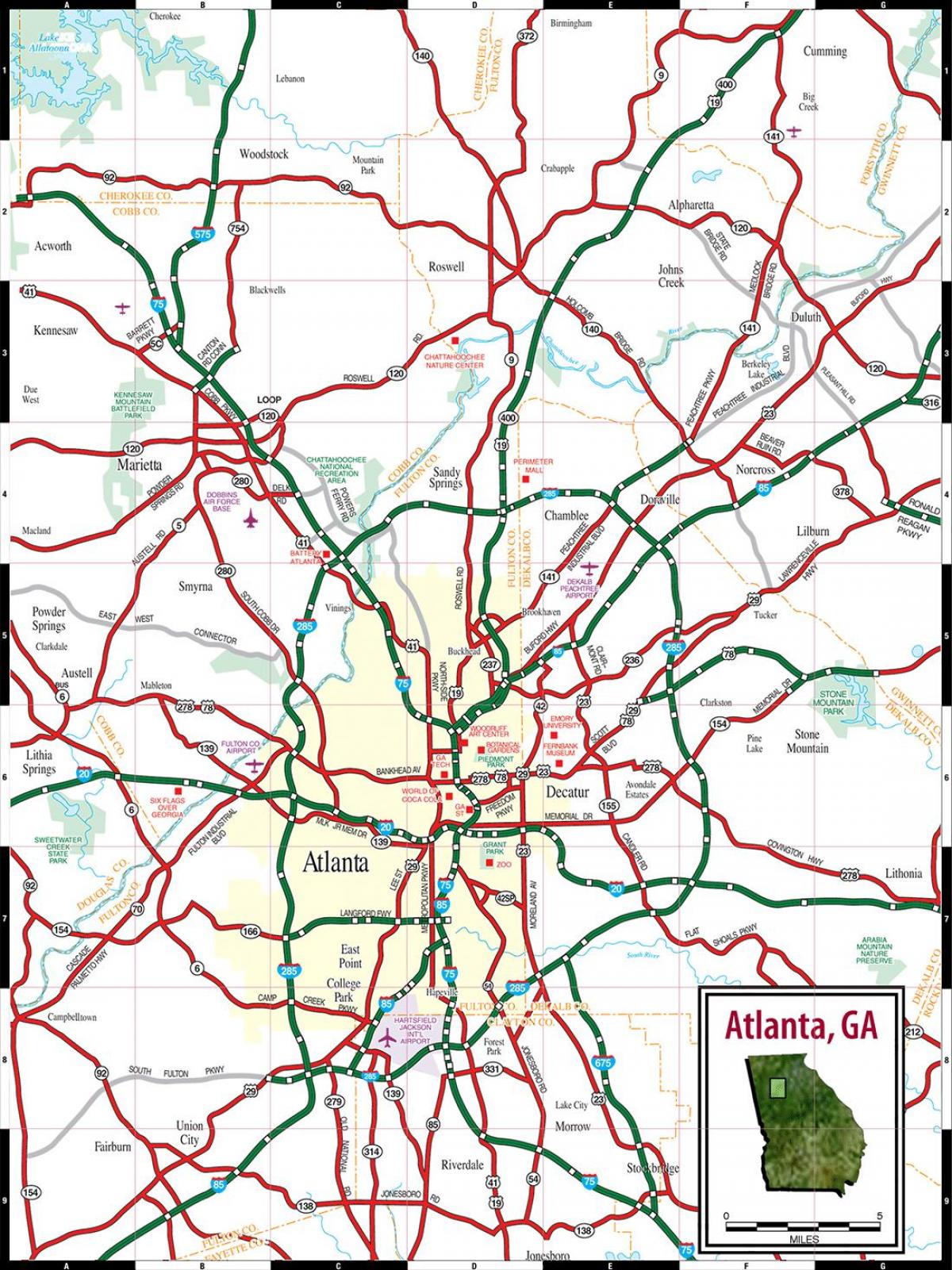 Atlanta roads map