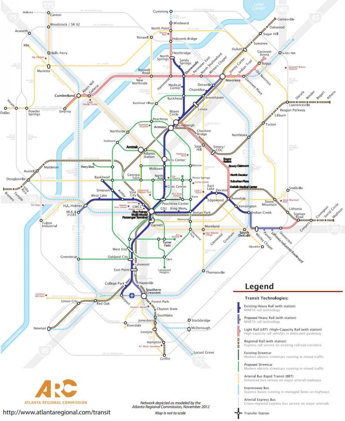 Atlanta railway stations map